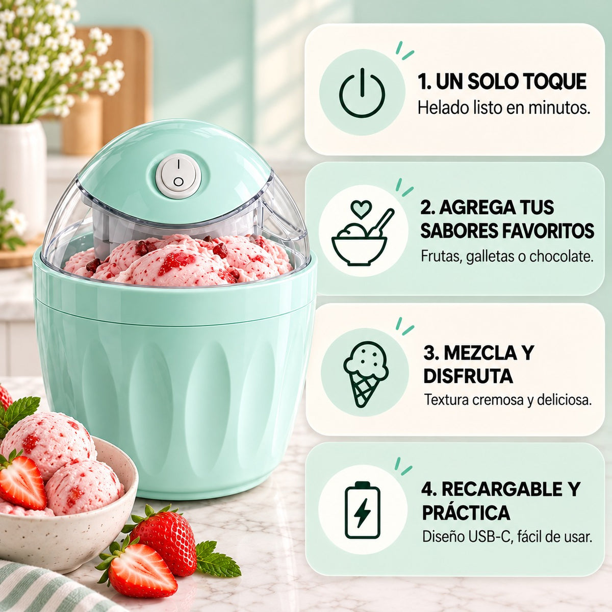 🔥 Special Offer: 55% OFF! 🍦 Personal Ice Cream Maker – Make Your Favorite Flavors at Home 🍓✨