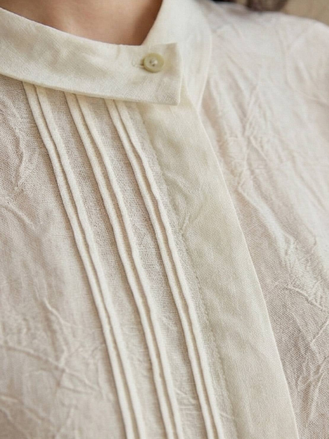 100% Linen Oversized Jacquard Shirt