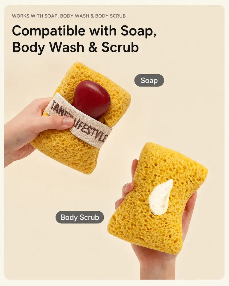 🔥LAST DAY 50% OFF🛒🧽 2-Pack Soft Bath Sponge with Soap Pocket | Quick Foaming Shower Scrub Sponge for Smooth Skin & Daily Body Cleaning ✨