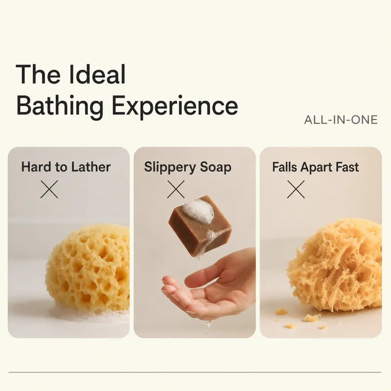 🔥LAST DAY 50% OFF🛒🧽 2-Pack Soft Bath Sponge with Soap Pocket | Quick Foaming Shower Scrub Sponge for Smooth Skin & Daily Body Cleaning ✨