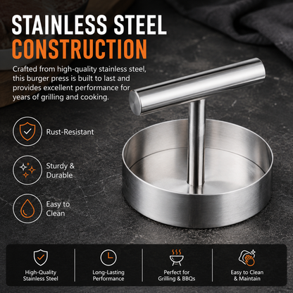 🎁50%OFF &😍 Hot Sale Stainless Steel Burger Press - 1Pc Nonstick Burger Patty Maker Mold