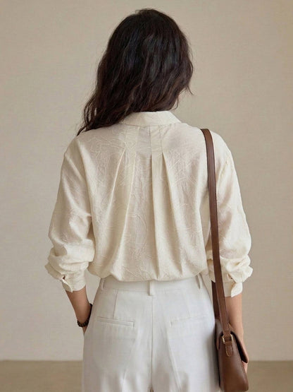 100% Linen Oversized Jacquard Shirt
