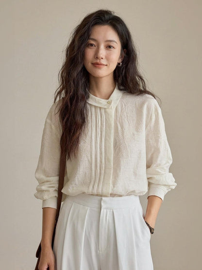 100% Linen Oversized Jacquard Shirt