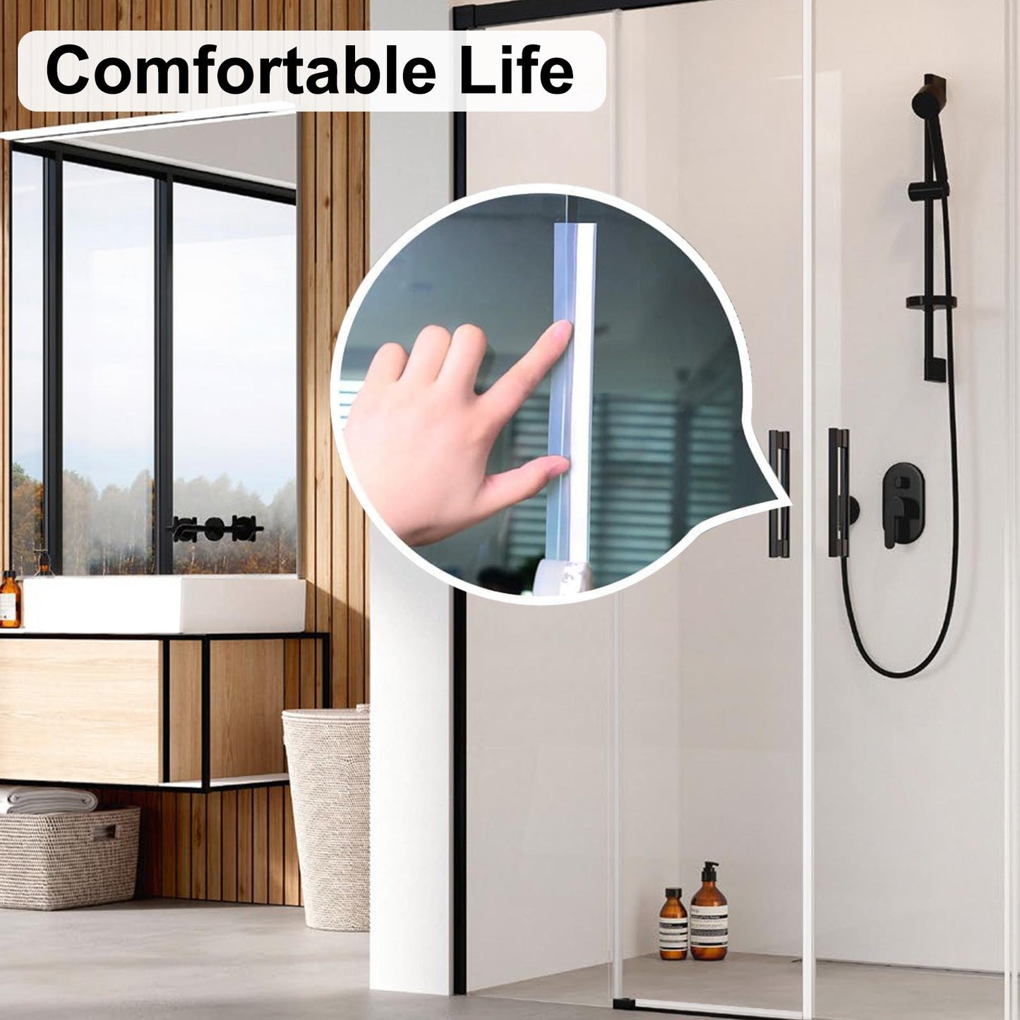 Silicone Seal Strip for Doors, Strong Adhesive Weather Stripping 16.4Ft*1.38in