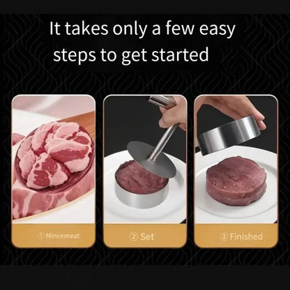 🎁50%OFF &😍 Hot Sale Stainless Steel Burger Press - 1Pc Nonstick Burger Patty Maker Mold